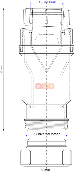 Сифон 11/2-50 компактный с обратным клапаном 